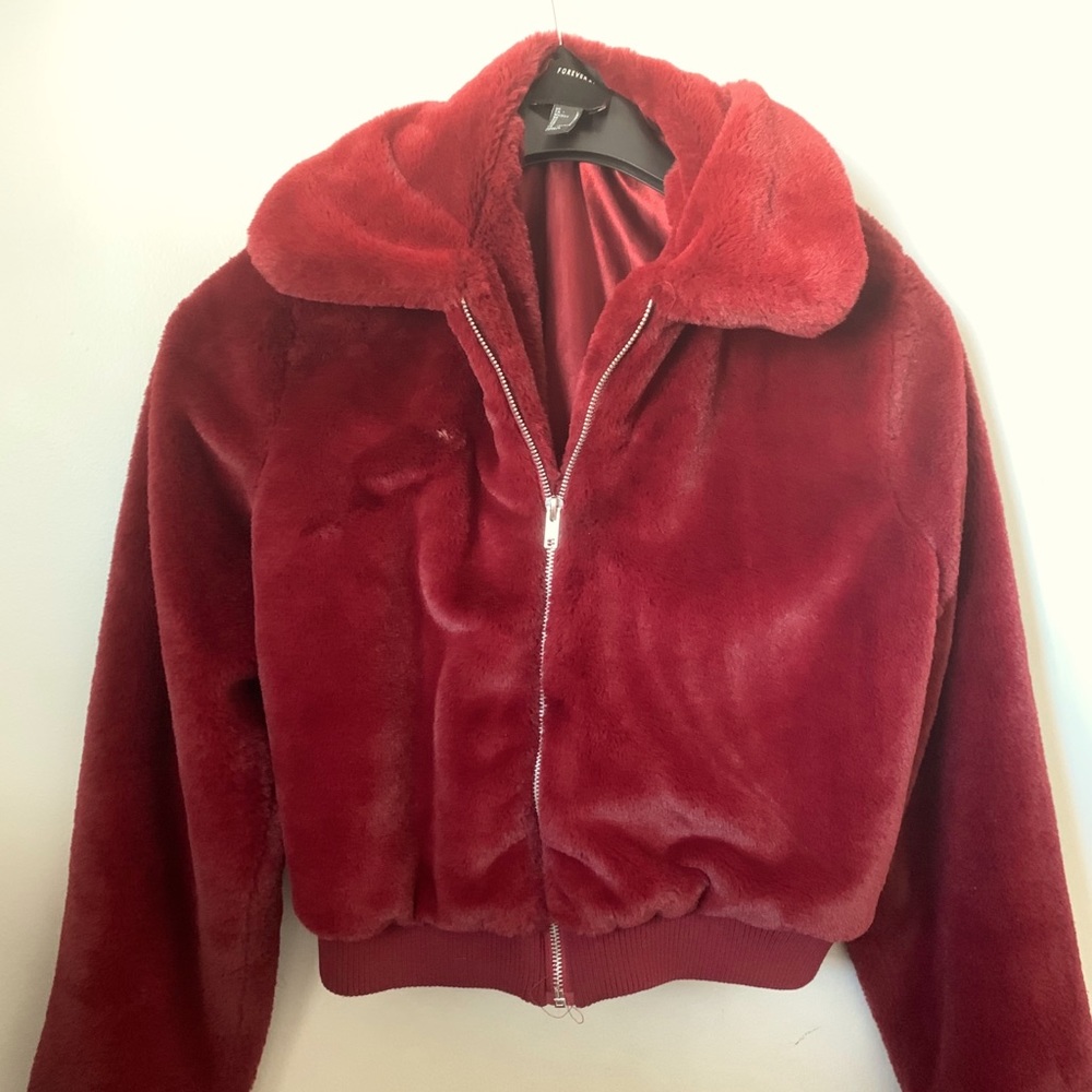 Cropped velvet furry Boujee coat.